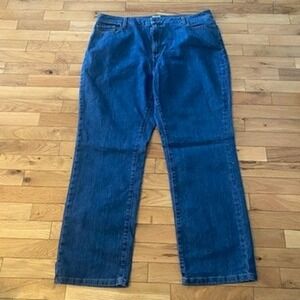 LL Bean Classic Fit Women's Jeans Dark Wash Size 20 Reg Straight‎ Leg Denim